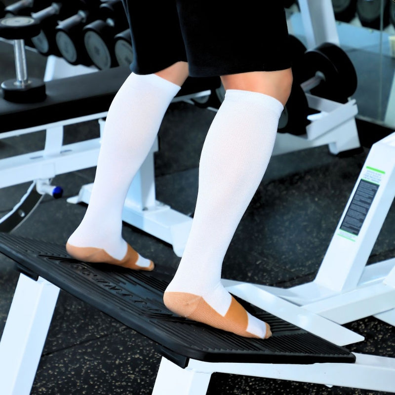 Copper-infused compression socks