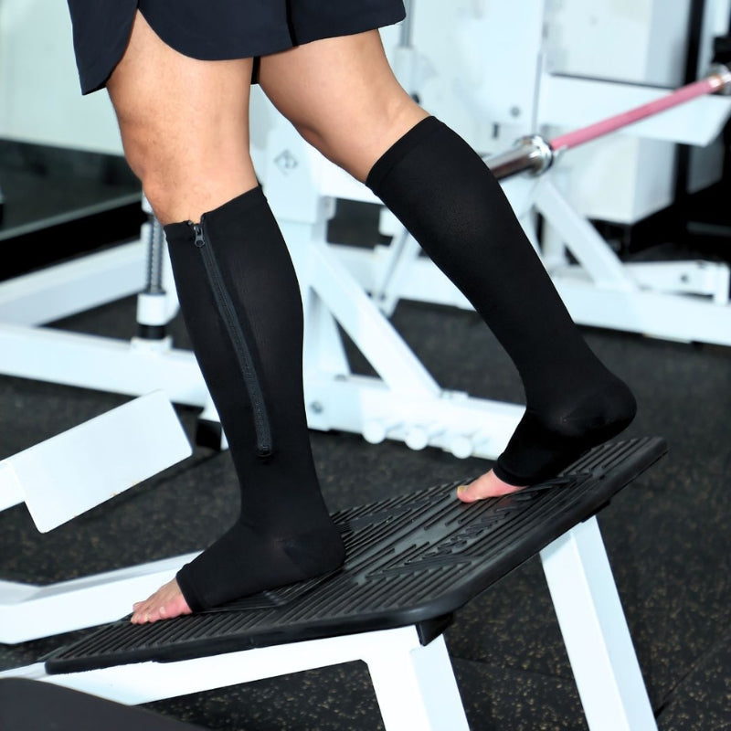 Toe-Free Zipped Compression Socks