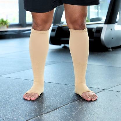 Toe-Free Zipped Compression Socks